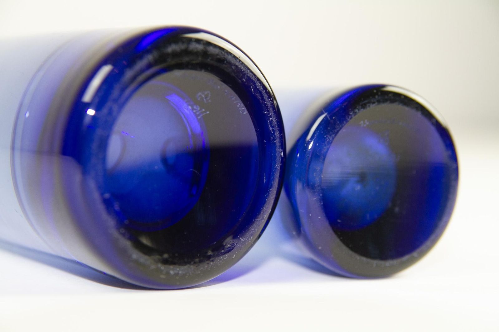 Home Decor Vintage Danish Glass Vases "Sapphire Blue" By Holmegaard. Set Of 4. photo