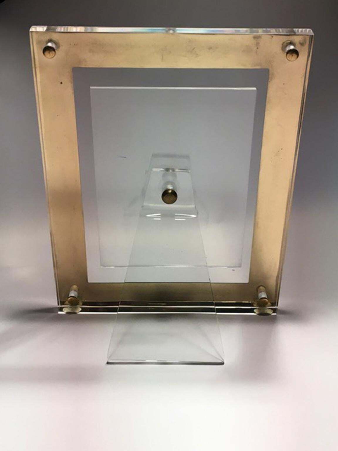 Italy Brass And Plexiglass Frame Midcentury Design Style, Contemporary Product photo 1105.0