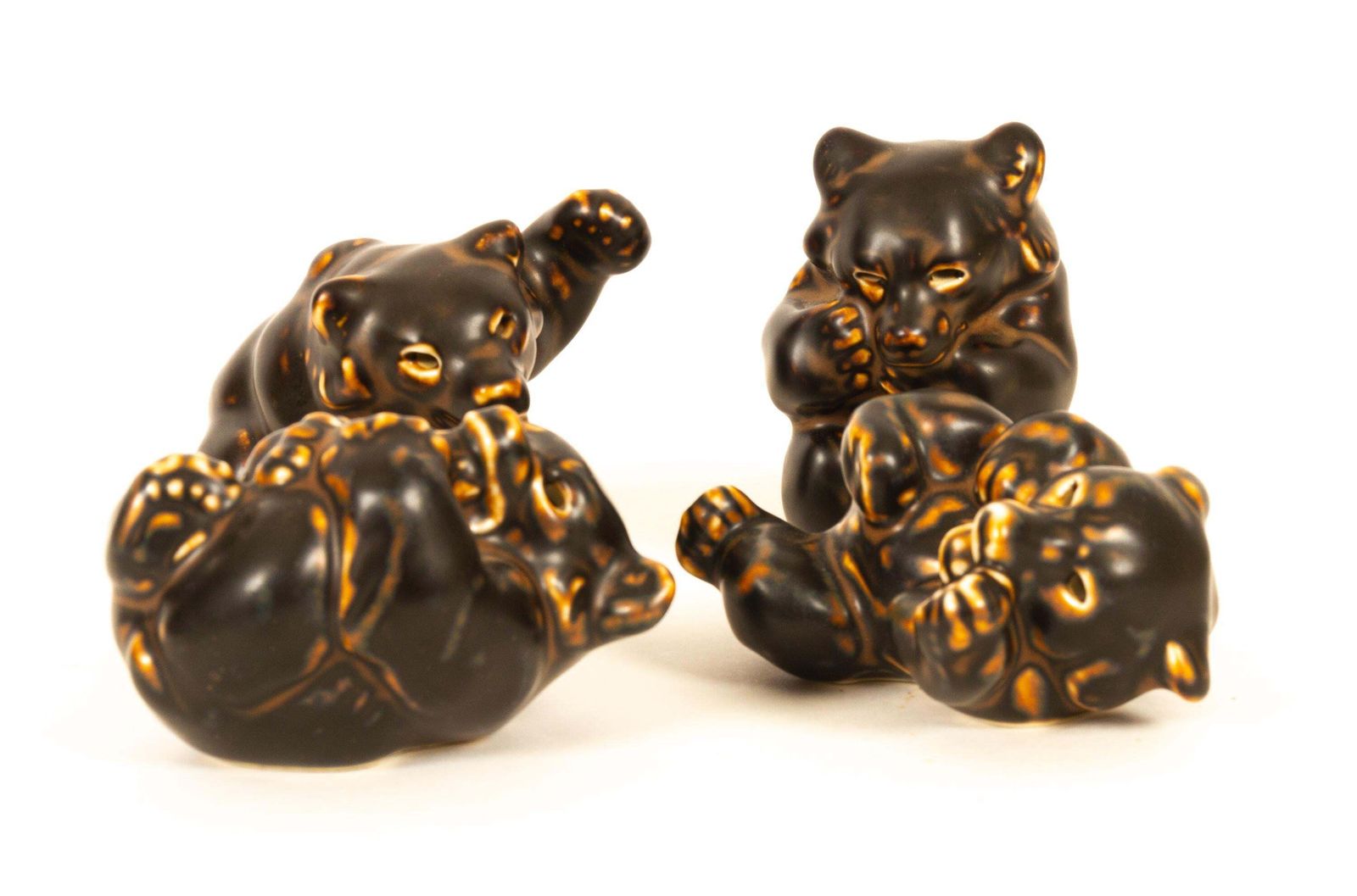 Danish Bear Cubs Figurines By Knud Kyhn For Royal Copenhagen, 1950s, Set Of 4 photo furniture
