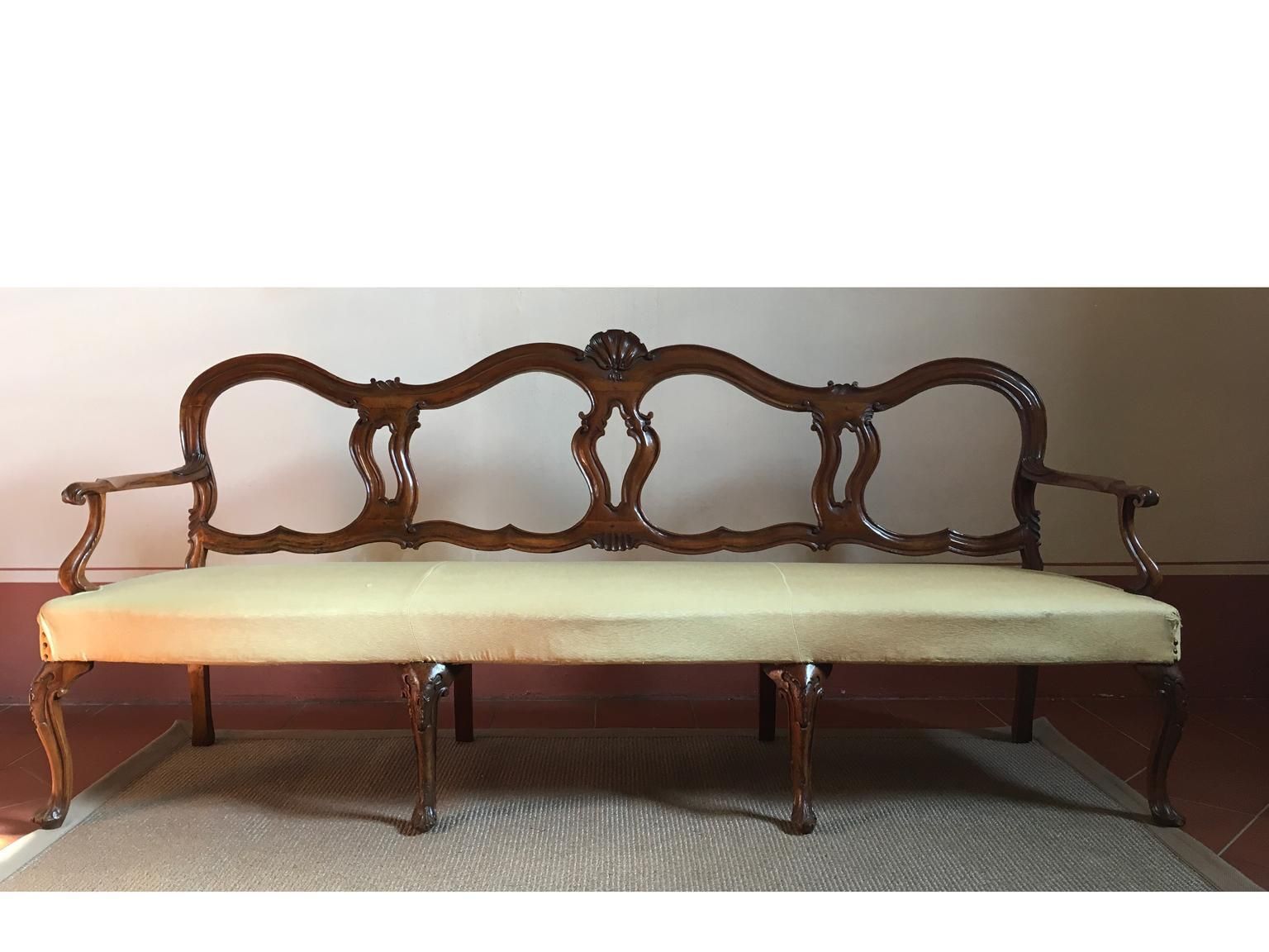Italy Venezia Mid 18th Century Baroque Wooden Sofa photo furniture
