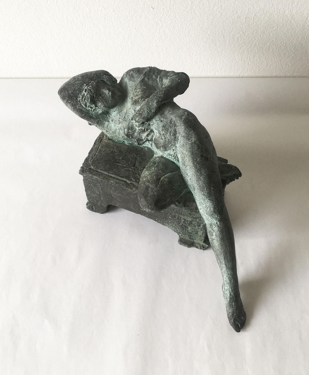 2006 Italy Bronze Sculpture By Ugo Riva Con Gli Occhi Nelle Stelle photo Art