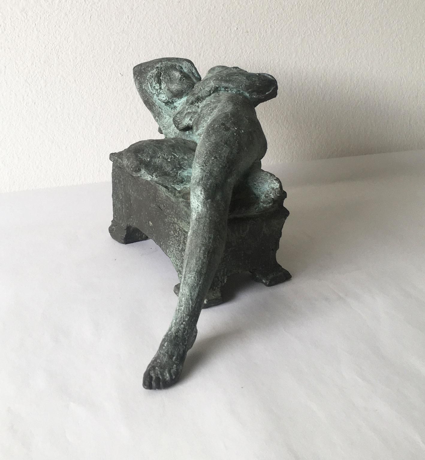 2006 Italy Bronze Sculpture By Ugo Riva Con Gli Occhi Nelle Stelle photo buy