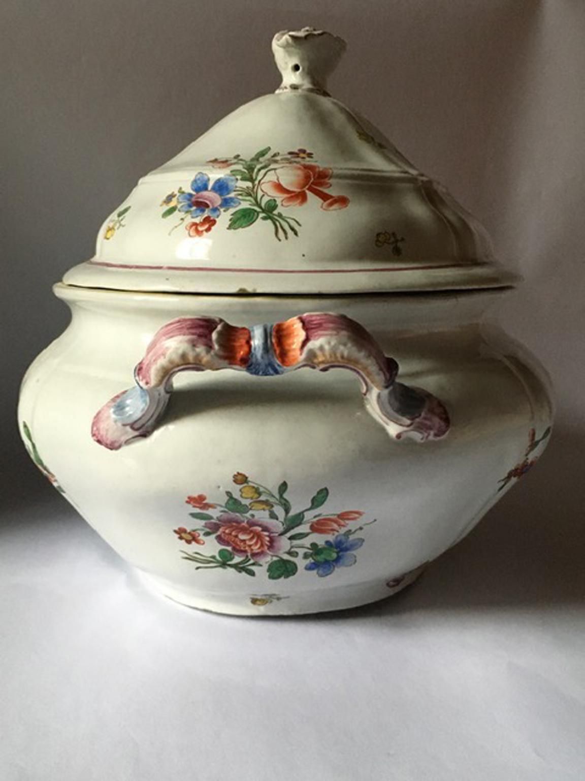 Italy Late 18th Century Porcelain Richard Ginori Doccia Soup Bowl photo vintage