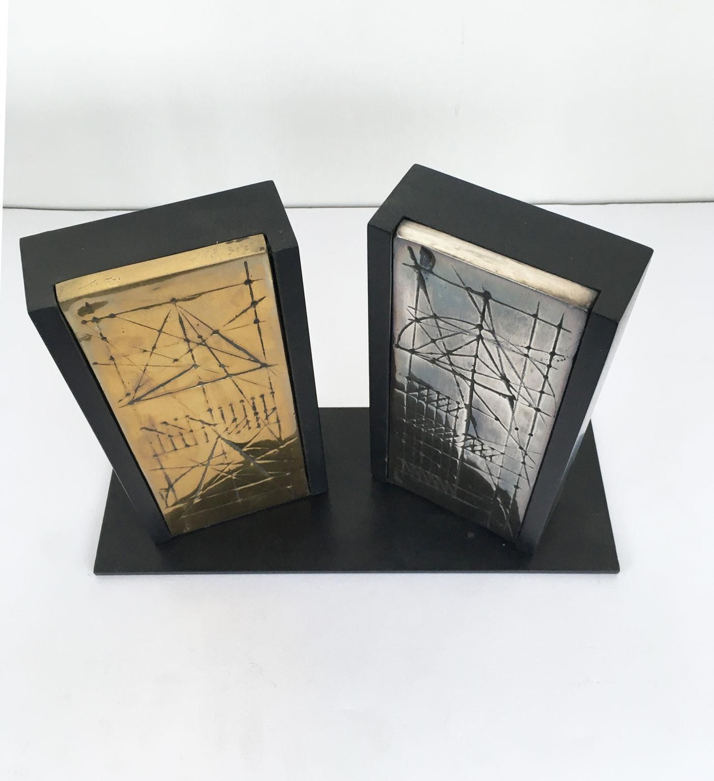 Italy 1980 Bronze Abstract Sculpture Walter Valentini Tavole Panels photo 1368.0