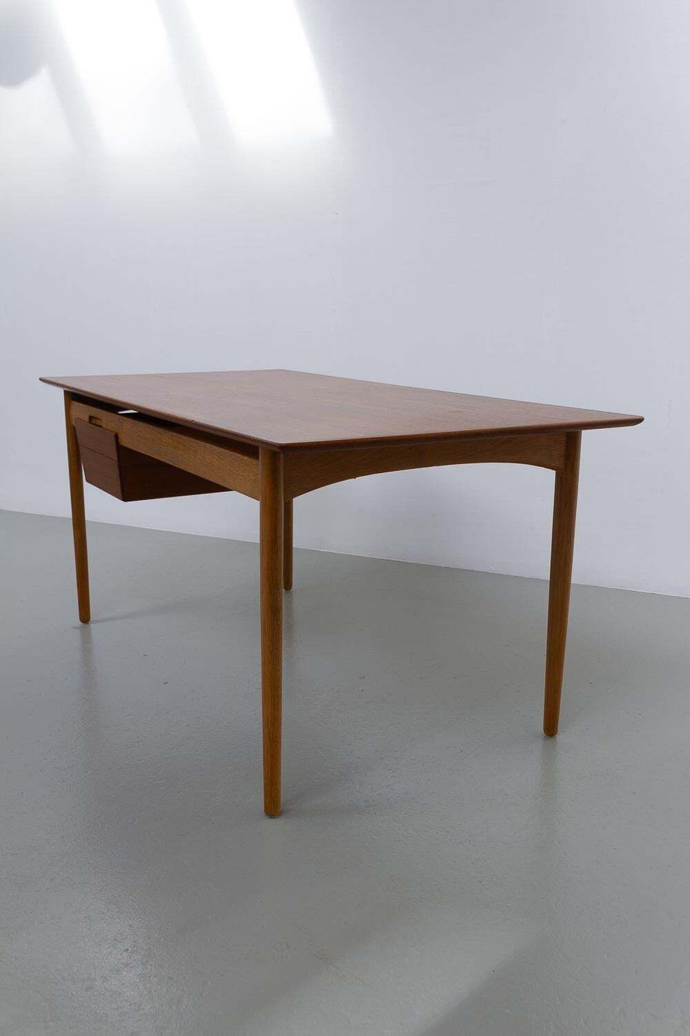 photo furniture Danish Modern Teak And Oak Desk By Ib Kofod Larsen For Fredericia, 1956s.
