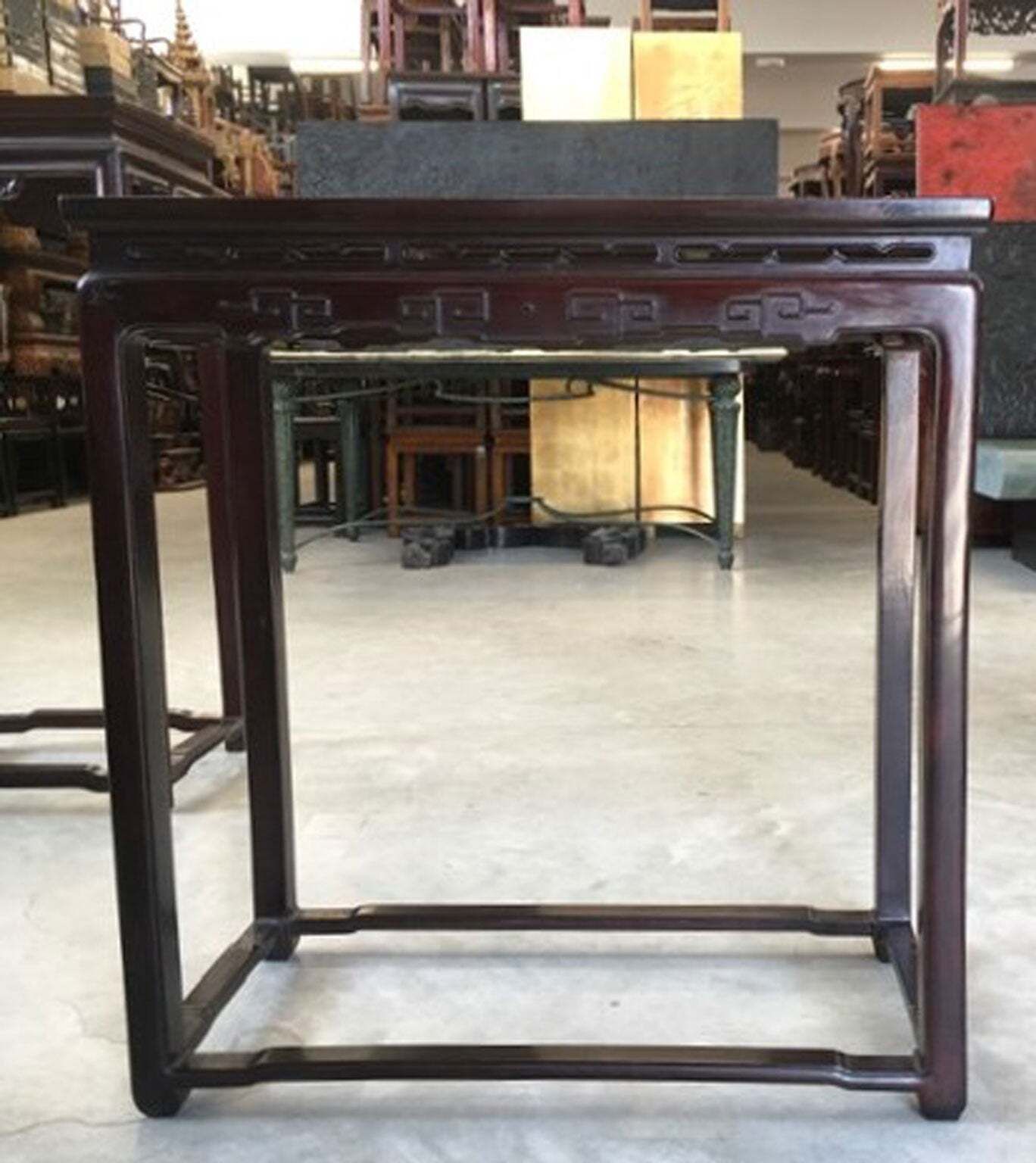 Early 20th Century China Export Elmwood Console With Carrara Marble photo furniture