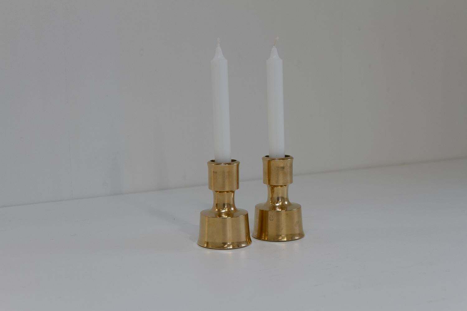 photo vinterior Mid Century Danish Brass Candleholders By Jens Quistgaard,  1960s. Set Of 2.