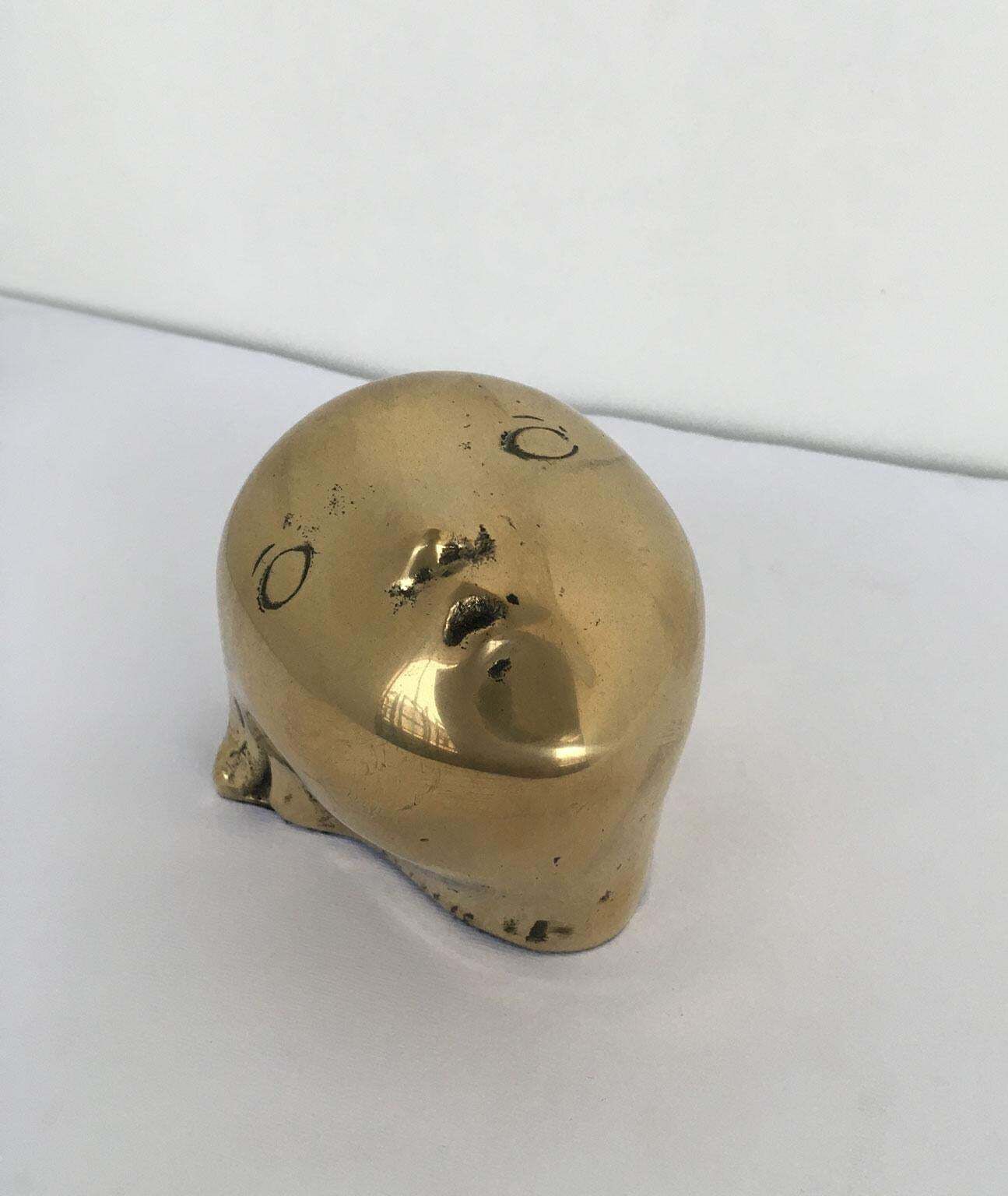 1980 Italy Bronze Abstract Sculpture Piero Perin Testa Head photo vinterior