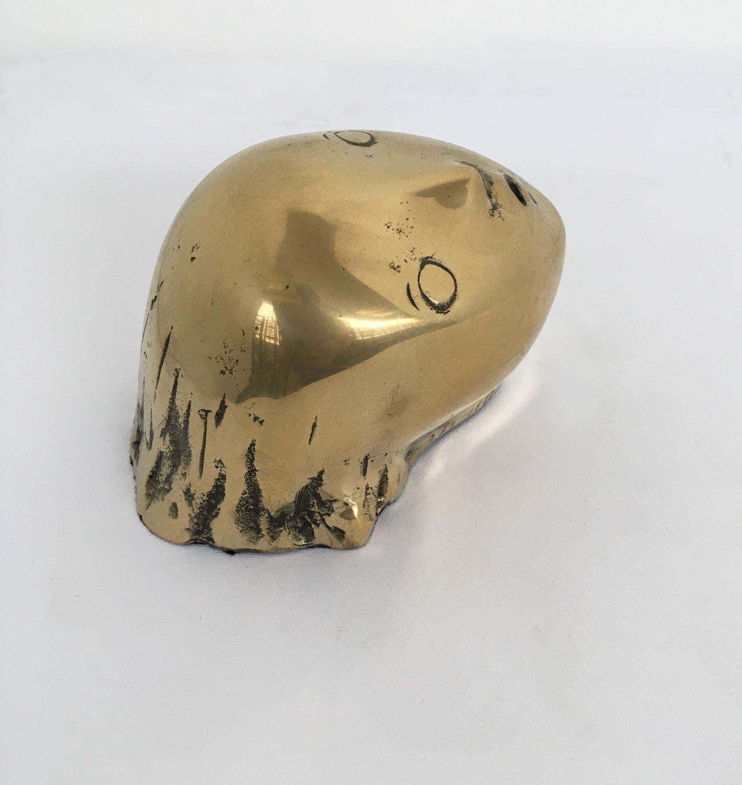 1980 Italy Bronze Abstract Sculpture Piero Perin Testa Head photo buy