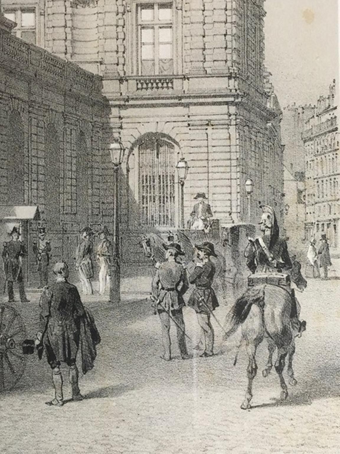 France Mid 19th Century Paris Black And White Print On Paper photo vintage