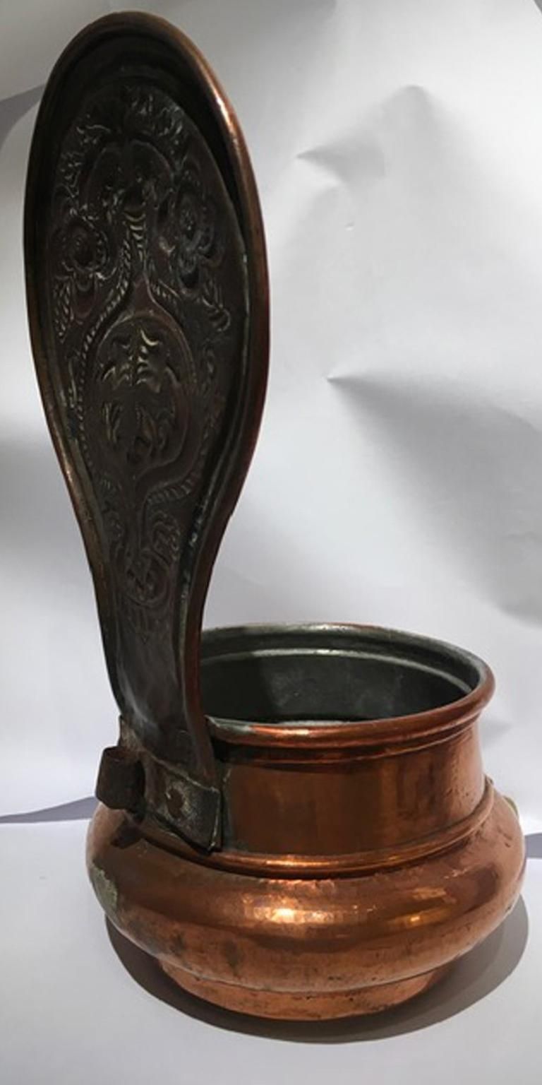 photo for sale Italy 19th Century Kitchen Copper Wall Planter Pot