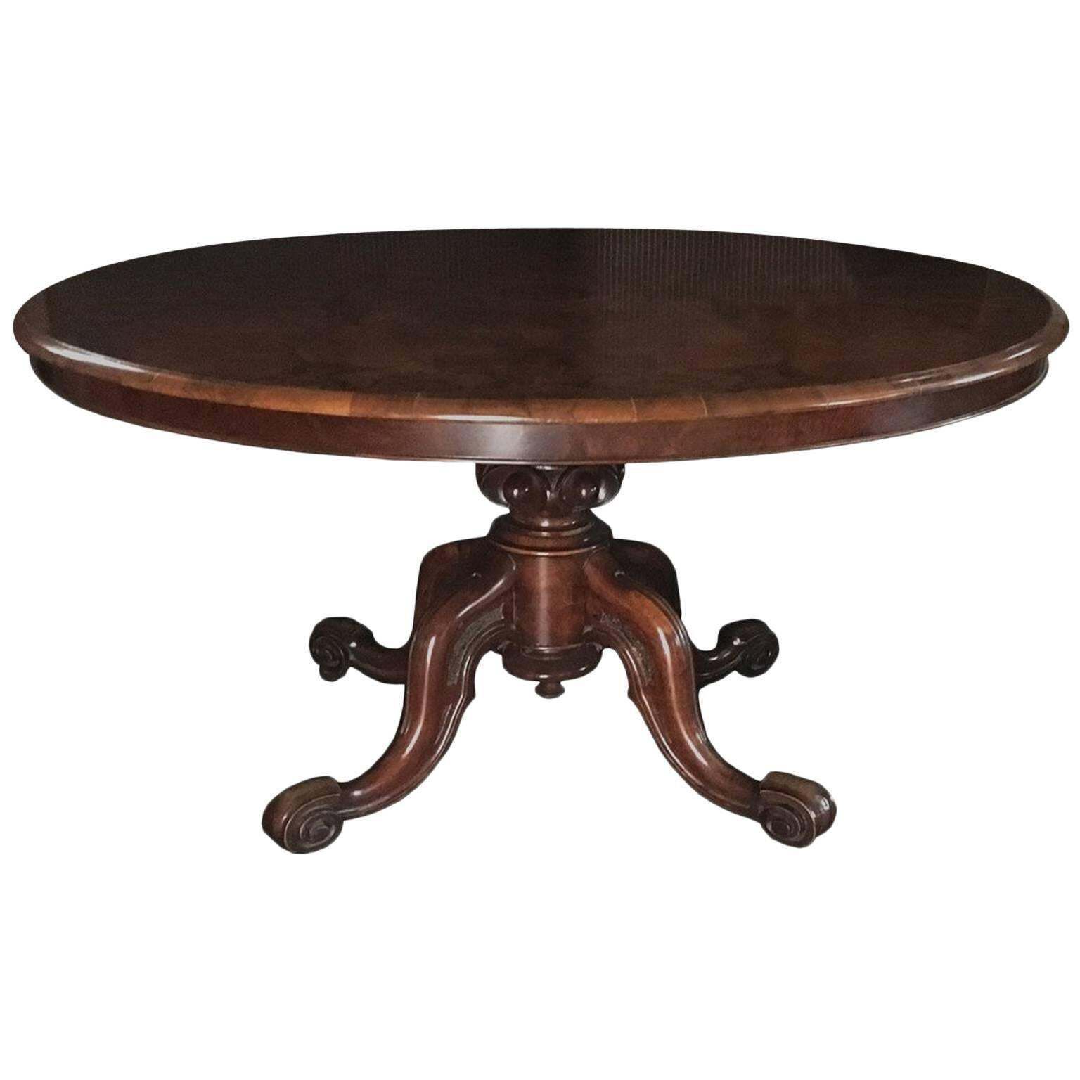 London 1850 Post Modern Victoria Design Oval Walnut Tilt Top Table By Filmer