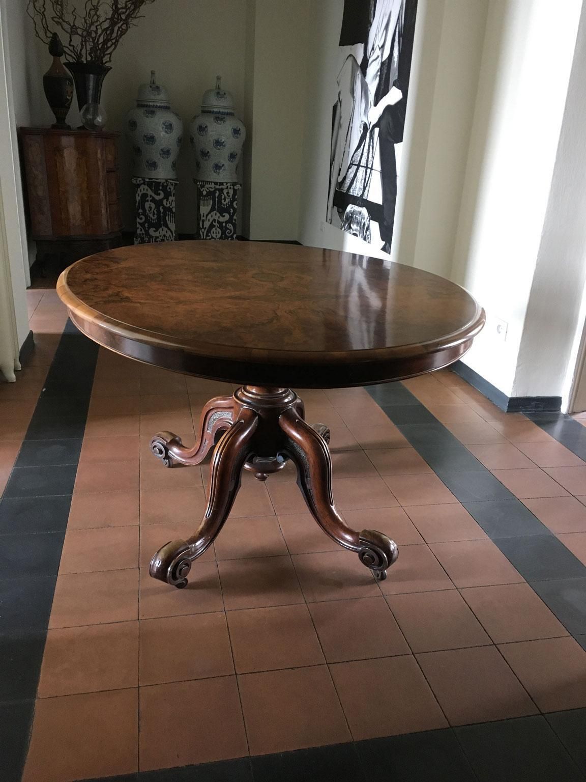 London 1850 Post Modern Victoria Design Oval Walnut Tilt Top Table By Filmer photo Furniture