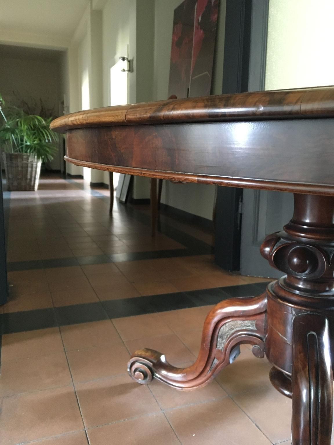 photo vinterior London 1850 Post Modern Victoria Design Oval Walnut Tilt Top Table By Filmer