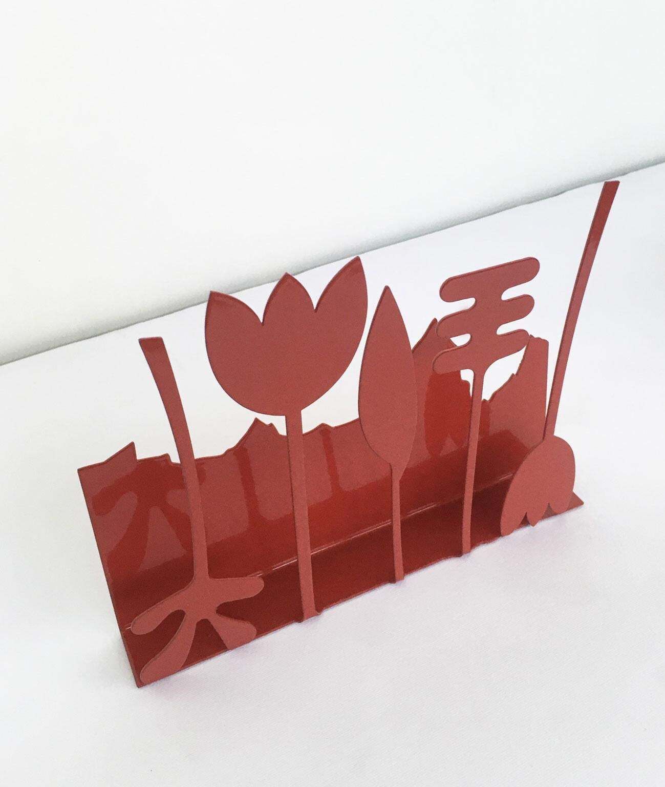 Italy 1980 Annamaria Gelmi Metal Painted Red Sculpture Piccolo Eden photo Art