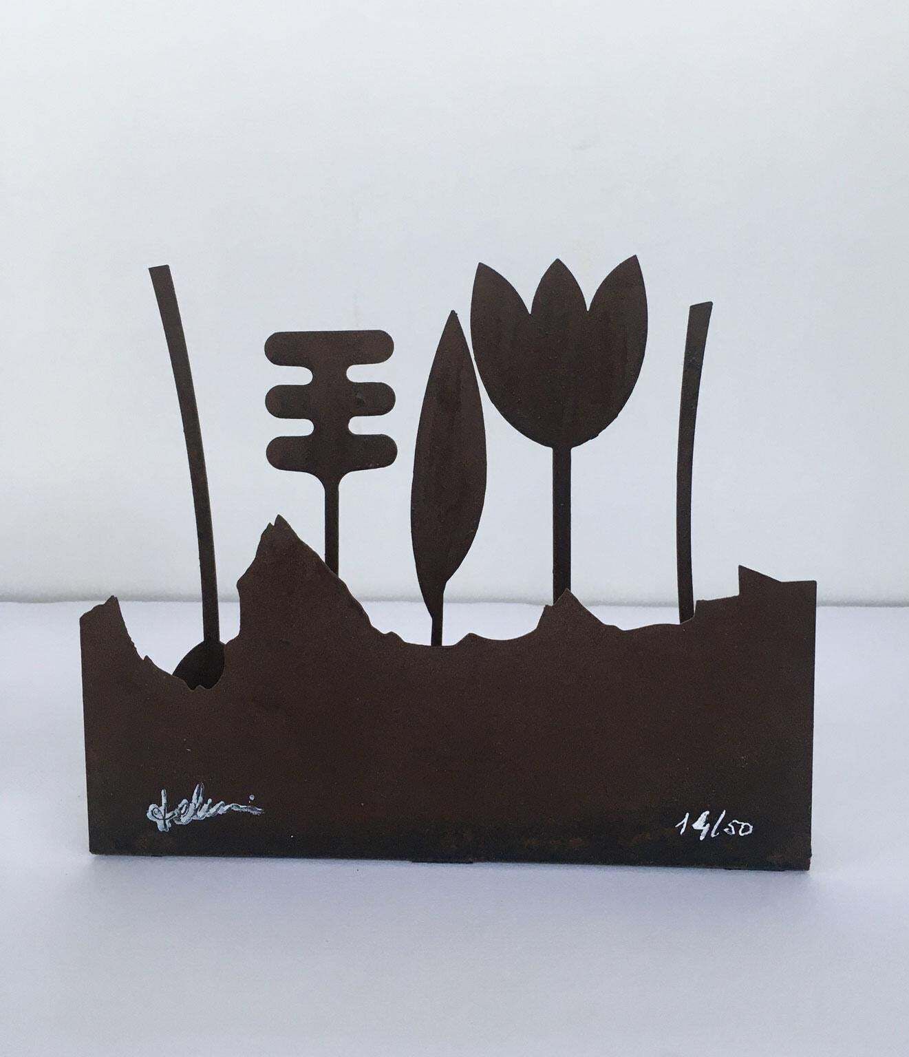 photo for sale Italy 1980 Annamaria Gelmi Metal Painted Red Sculpture Piccolo Eden