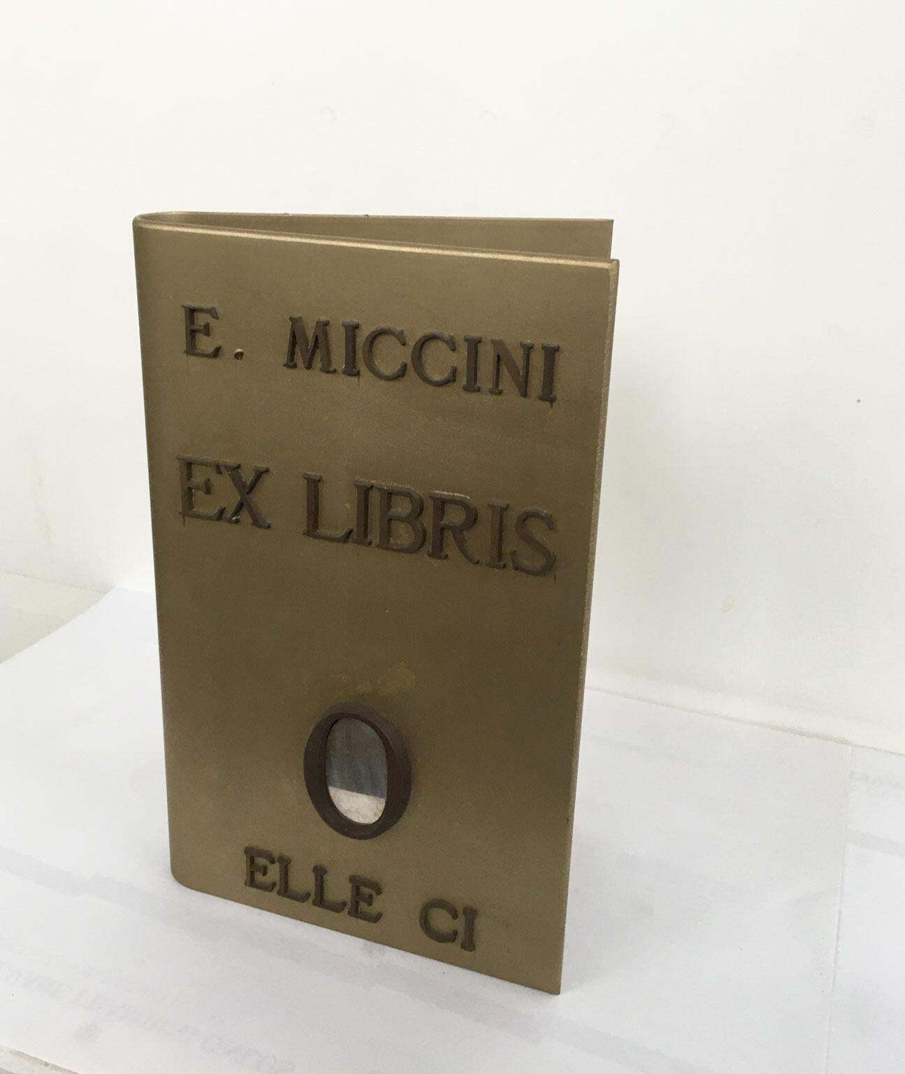 photo buy 1970 Italy Aluminun Abstract Sculpture Eugenio Miccini Ex Libris