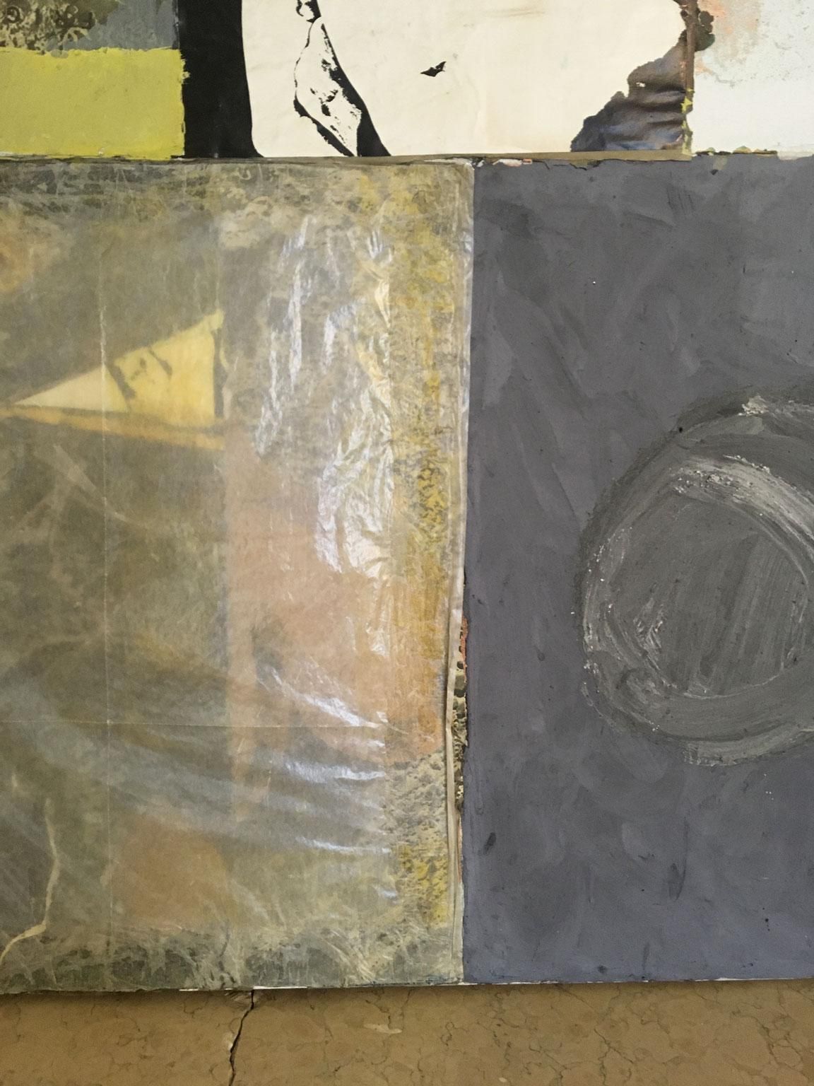 1960 Italy Abstract Painting On Canvas And Mix Media Collage By Ermete Lancini photo vinterior
