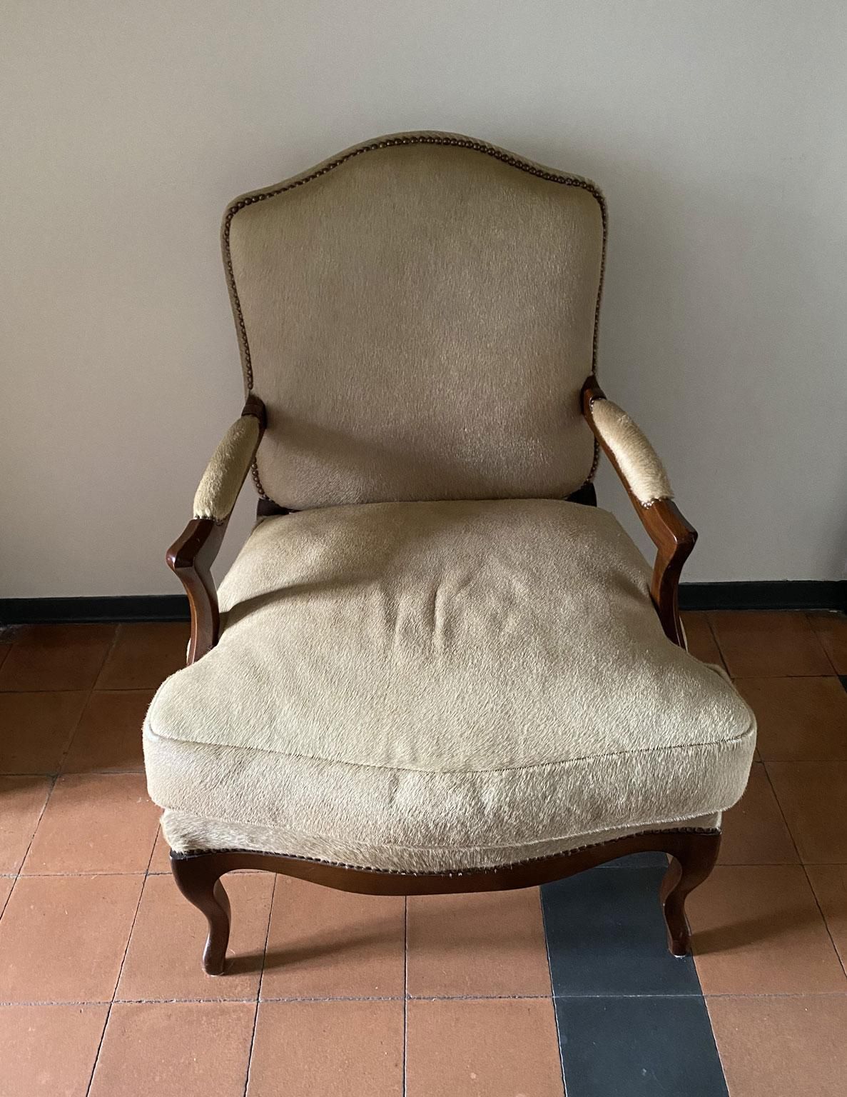 1990 Italy Postmodern Blond Cow Leather Armachair photo vintage