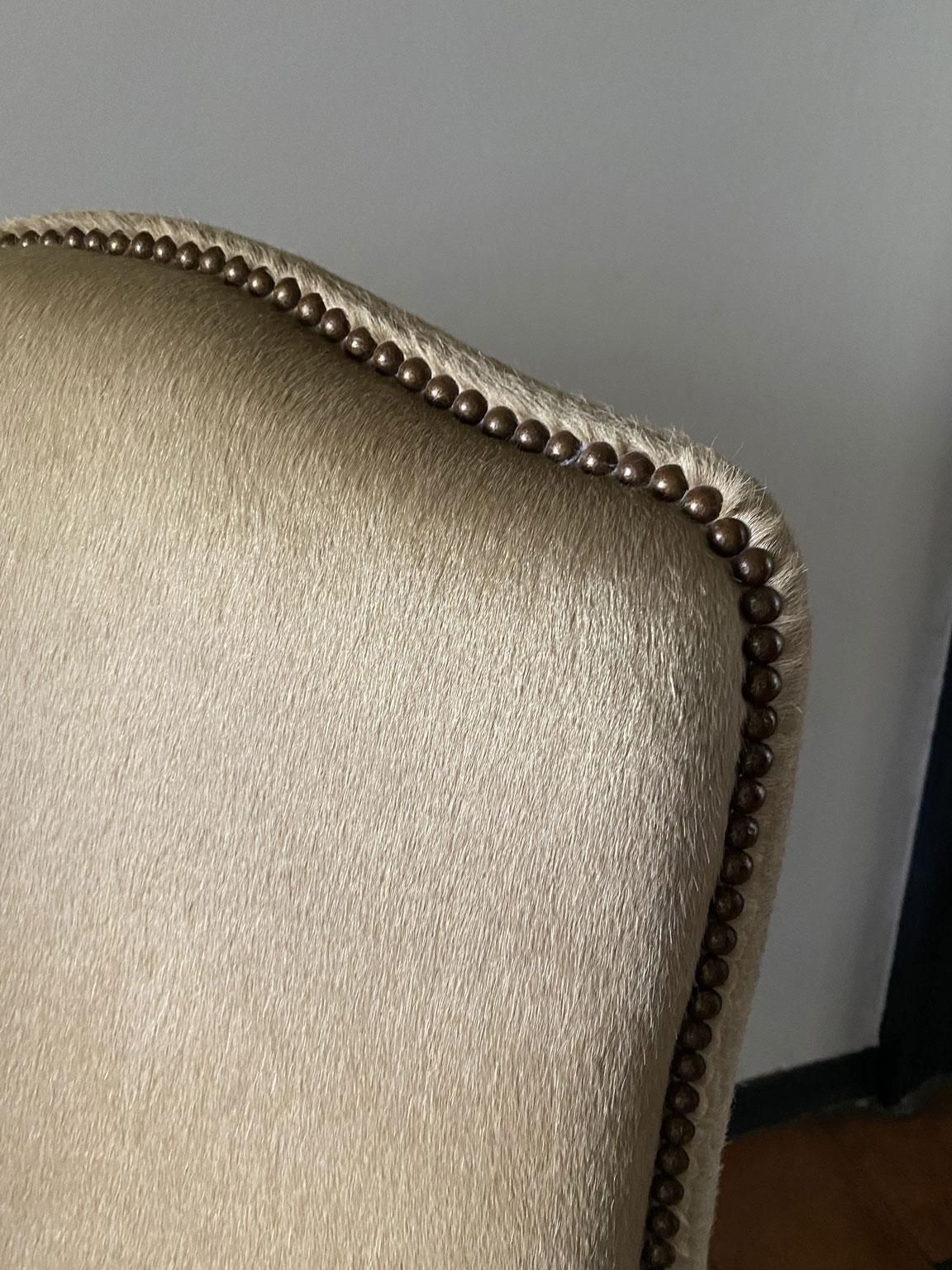 photo vinterior 1990 Italy Postmodern Blond Cow Leather Armachair