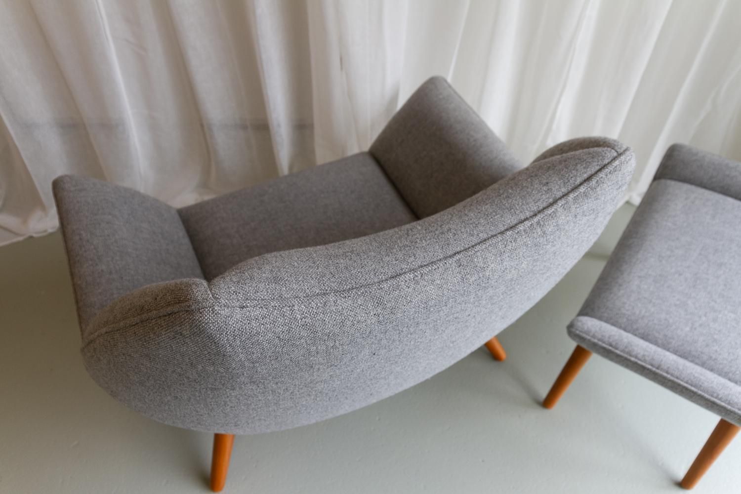 photo buy Danish Modern Easy Chair And Stool Model 12 By Kurt østervig, 2010s.