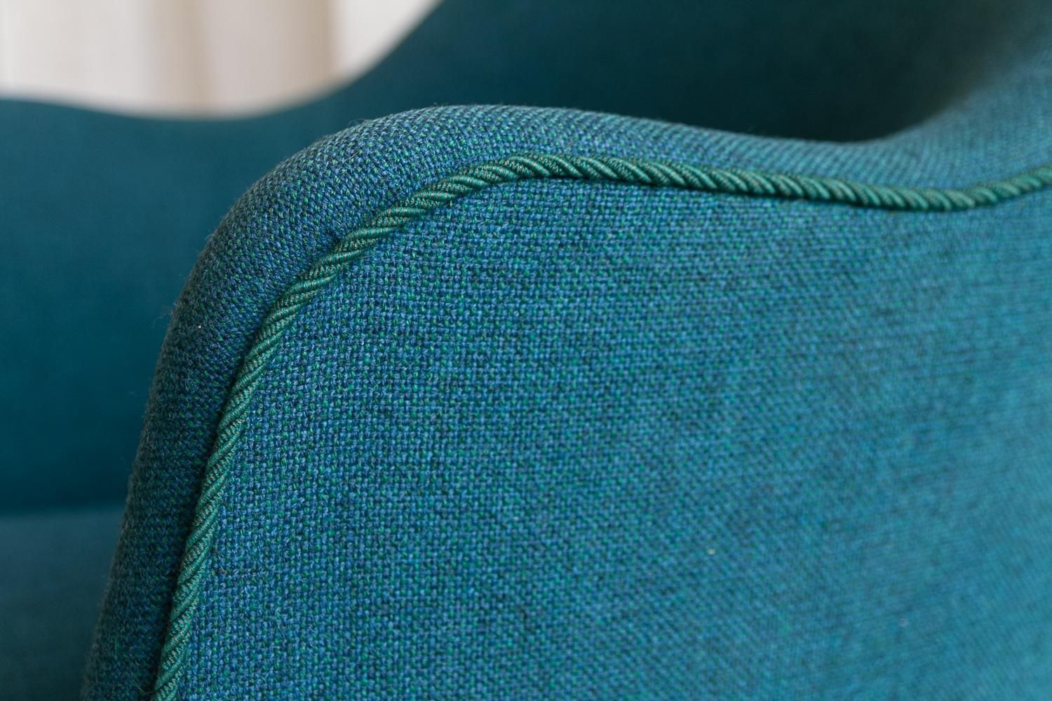 1657.0 Danish Modern Easy Chair In Teal Blue, 1950s. photo