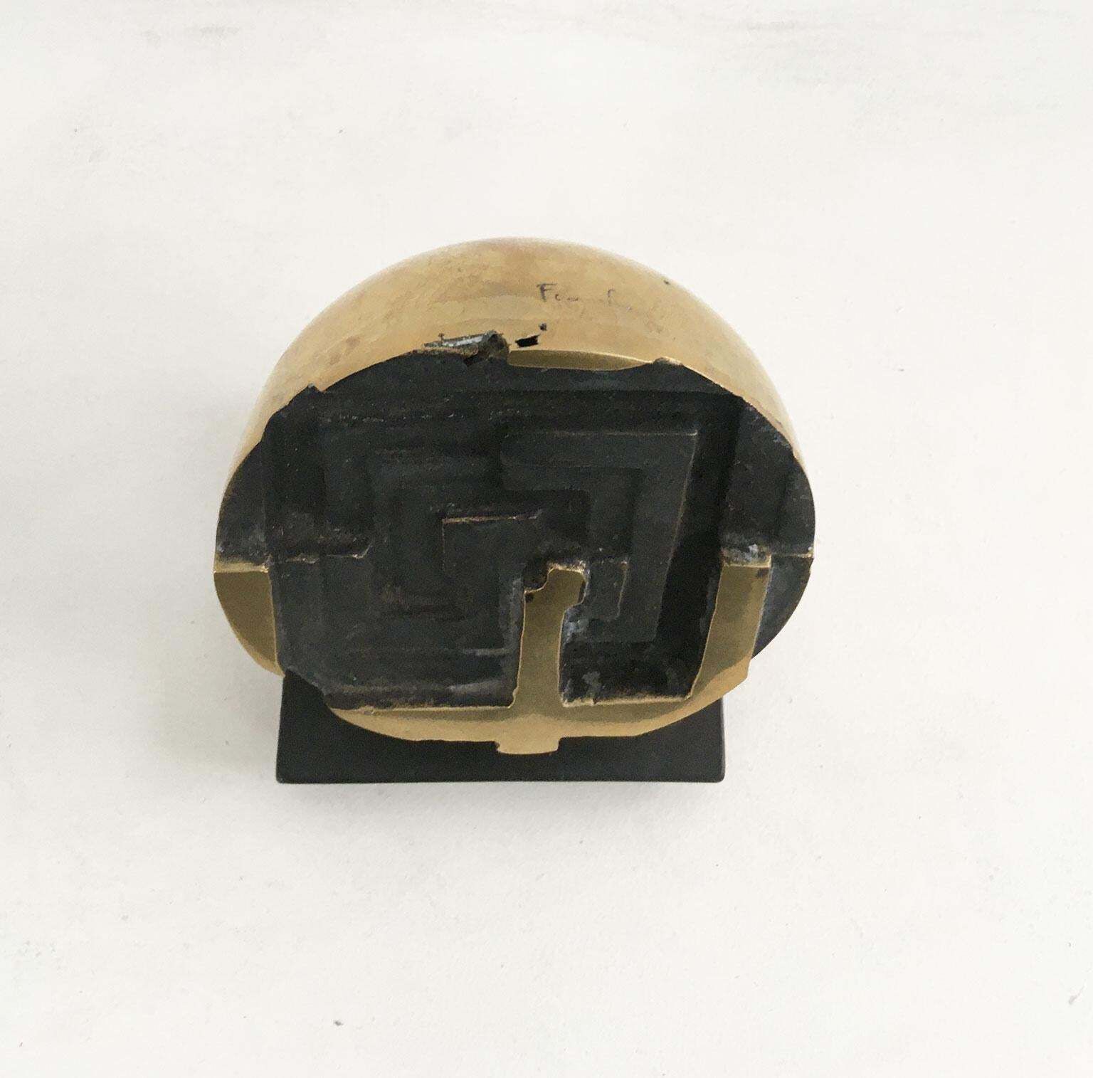 photo furniture 1978 Italy Bronze Abstract Sculpture By Fanna Roncoroni Labirinto Labyrinth
