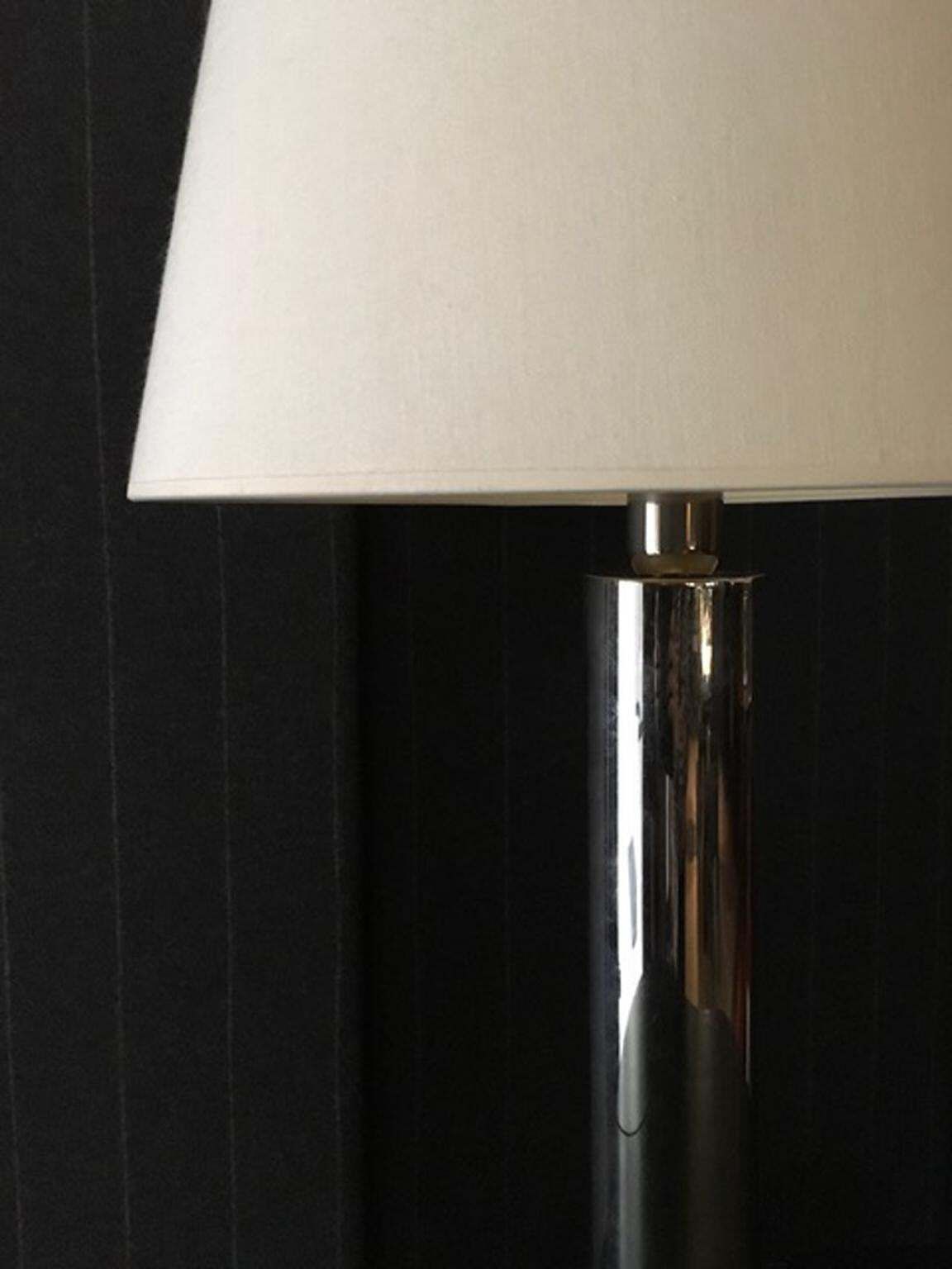Contemporary Metal Chrome Italian Vintage Modern Minimalist Style Table Lamp photo Lighting
