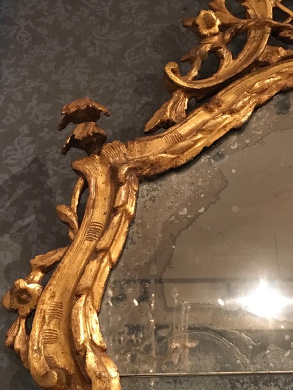Venice Late 18th Century Baroque Golden Wood Mirror photo for sale