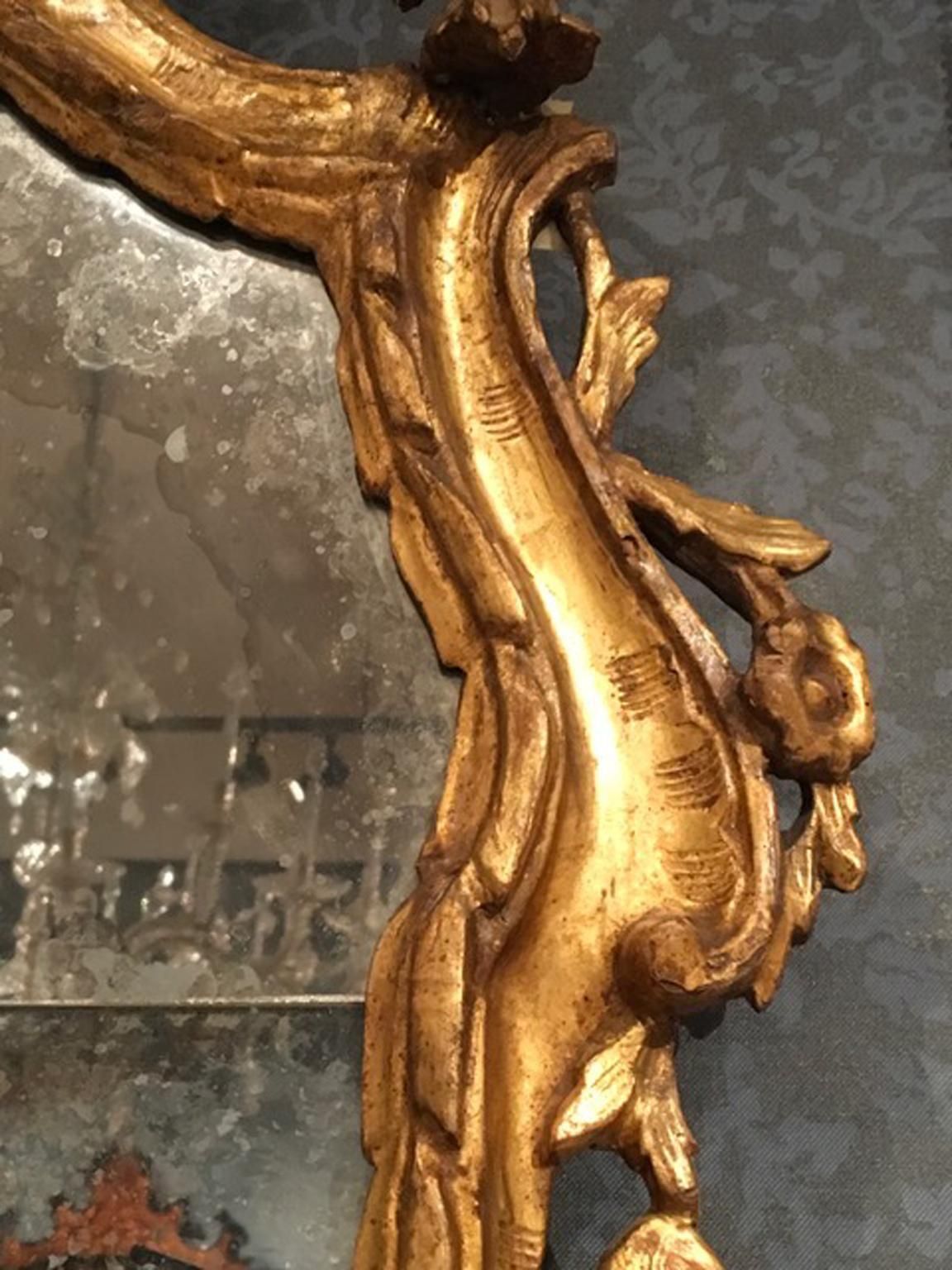 Venice Late 18th Century Baroque Golden Wood Mirror photo buy