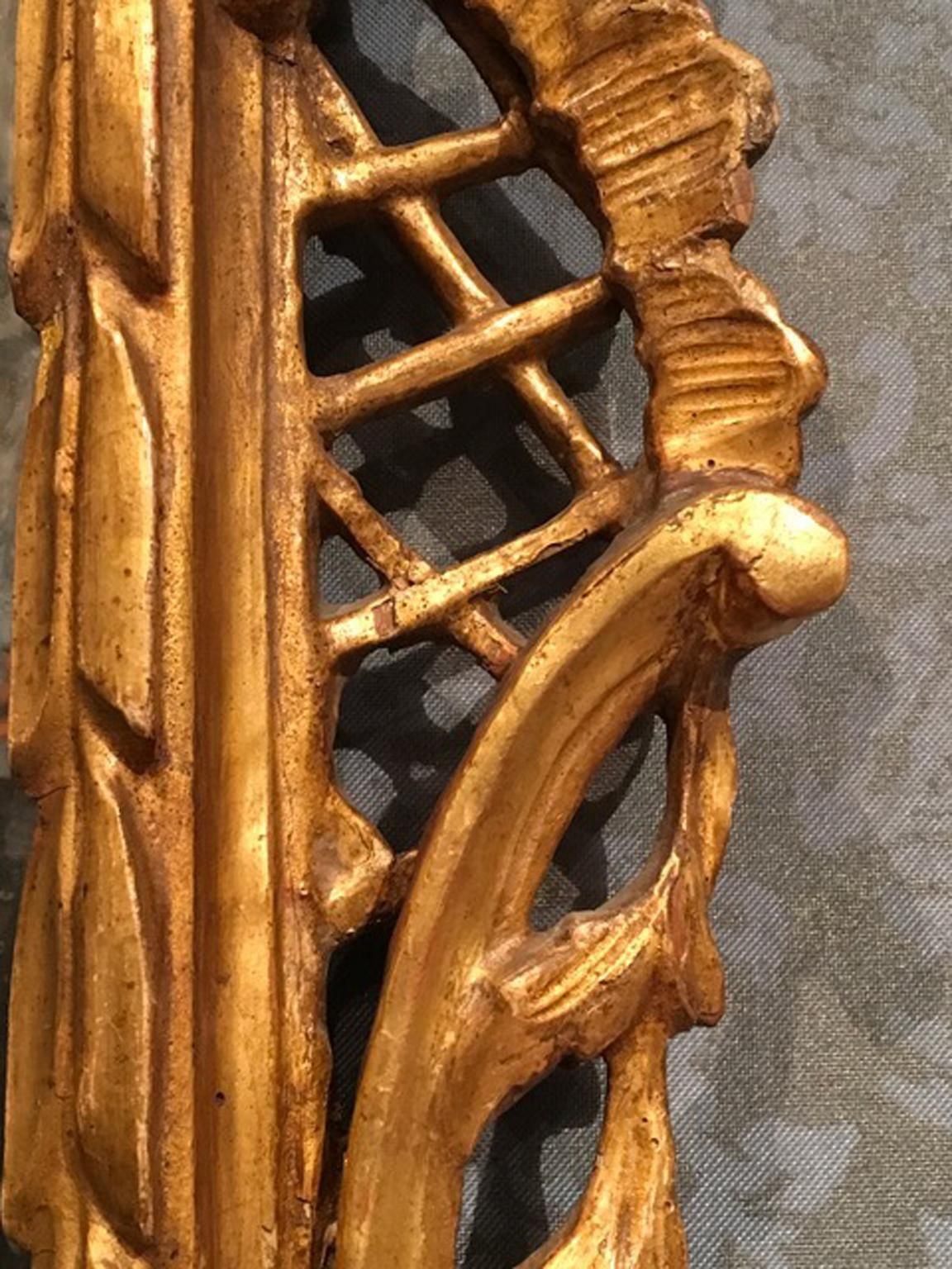 Venice Late 18th Century Baroque Golden Wood Mirror photo vintage