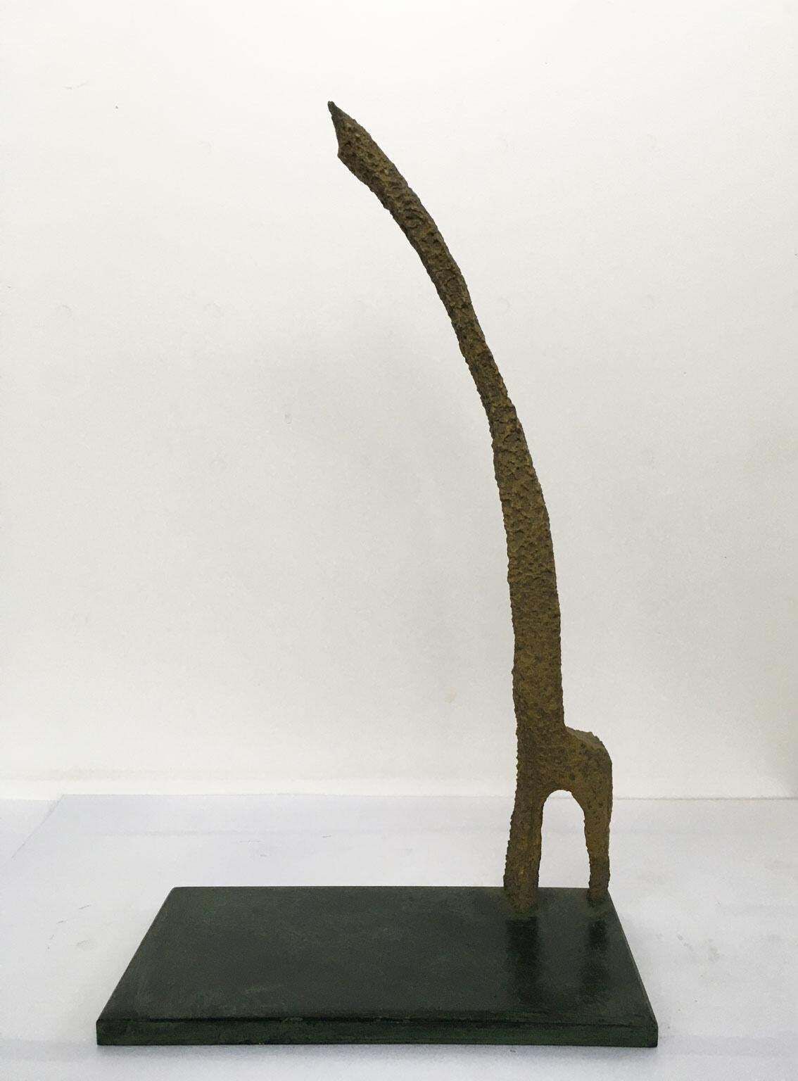 1970 Italy Bronze Abstract Sculpture By Urano Palma Omaggio A Giacometti photo vintage