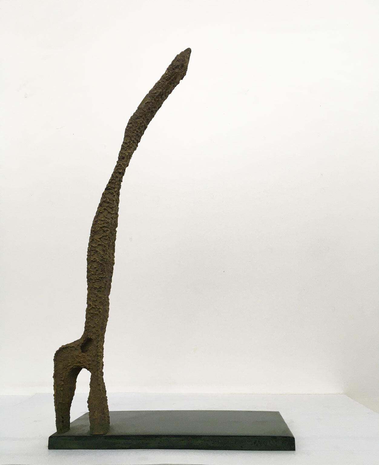 photo for sale 1970 Italy Bronze Abstract Sculpture By Urano Palma Omaggio A Giacometti