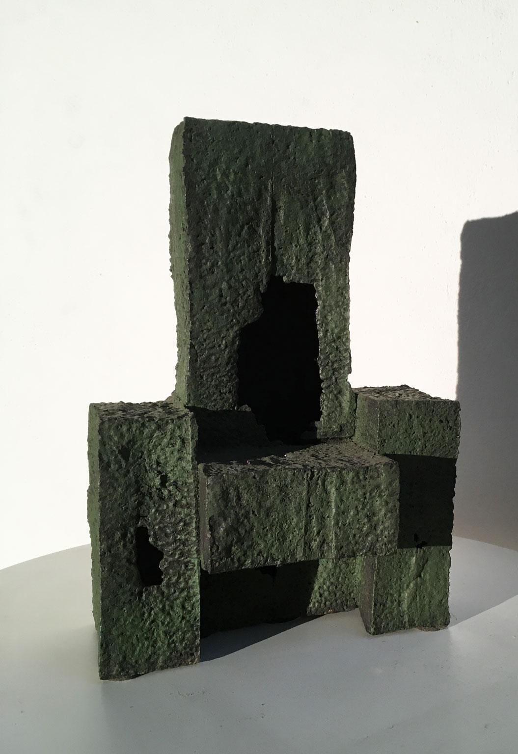 Art 1985 Italy Cast Iron Abstract Sculpture By Urano Palma Cast Iron Throne photo