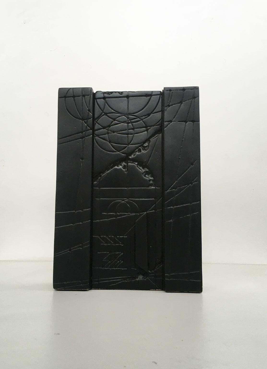 photo furniture 1980 Italy Walter Valentini Bronze Abstract Sculpture City Of The Sun
