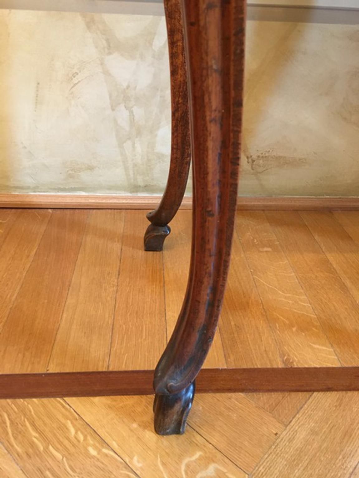 photo vintage Italy 18th Century Louis XV Walnut Side Table Gueridon With Drawings