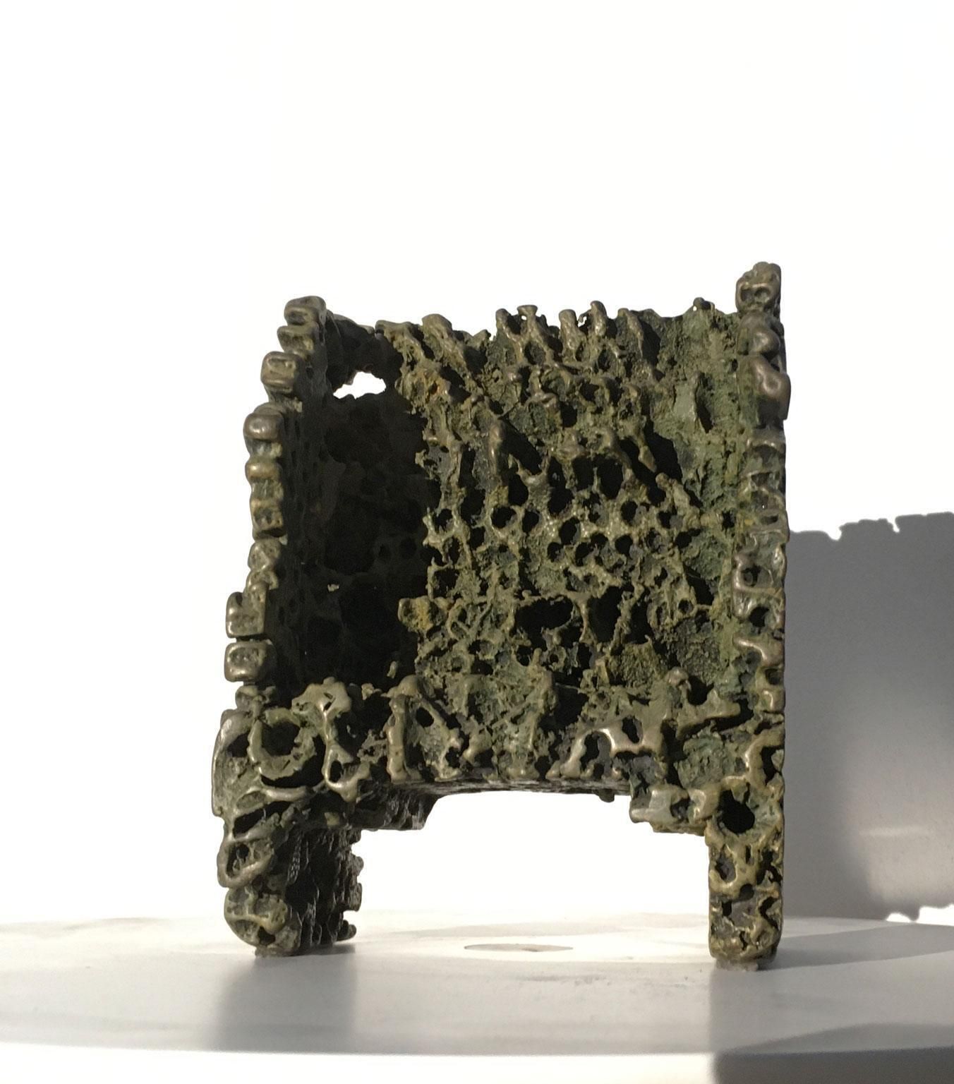 photo vinterior 1985 Italy Bronze Abstract Sculpture By Urano Palma Trono Bronzo Bronze Throne