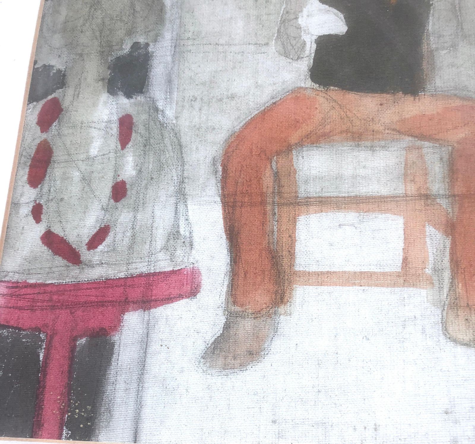 Jordi Curos Self Portrait Mixed Media Painting 1979 photo buy