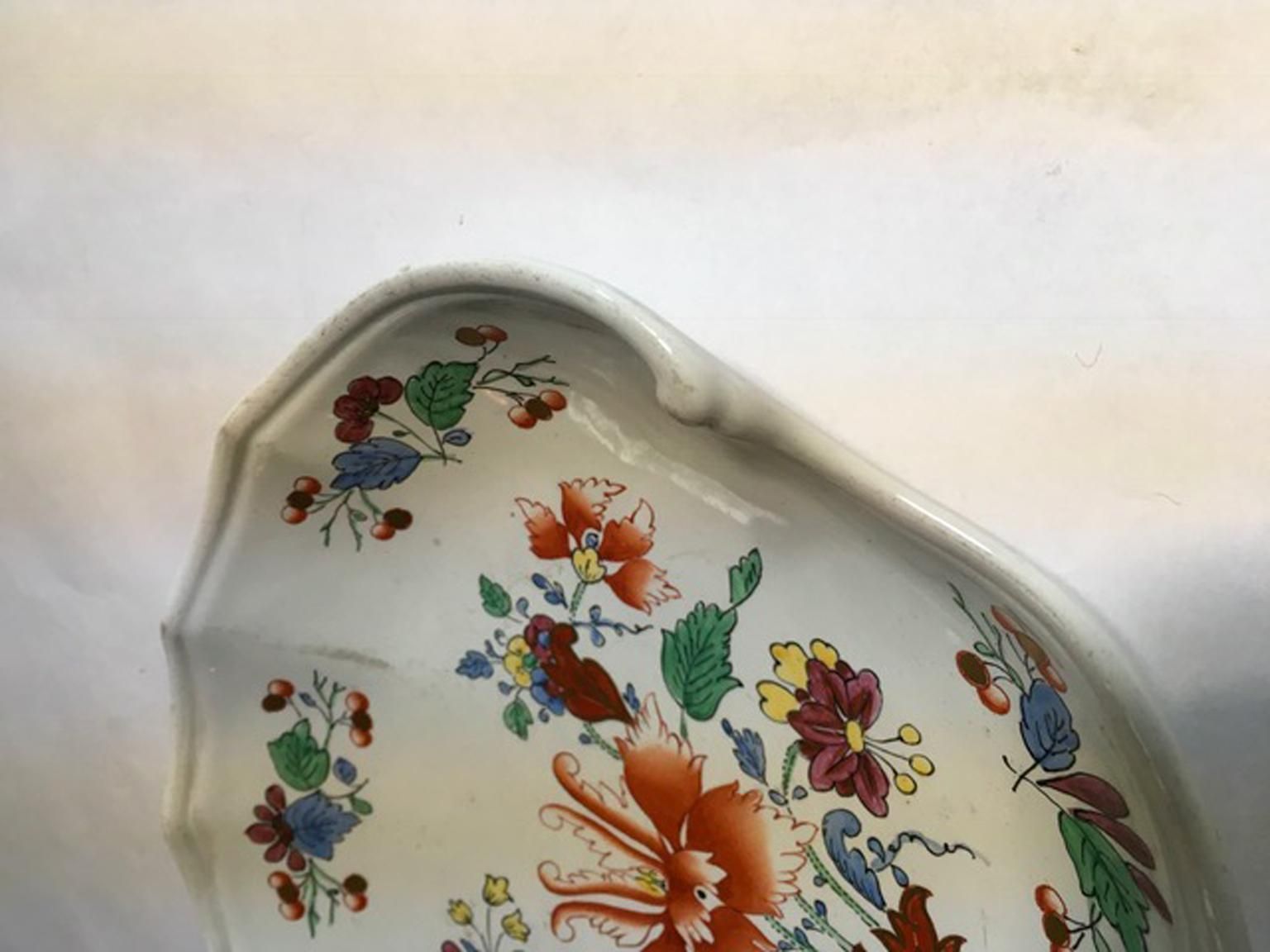 photo for sale Italy Richard Ginori Mid 18th Century Porcelain Hand Painted Tulip Decor Bowl