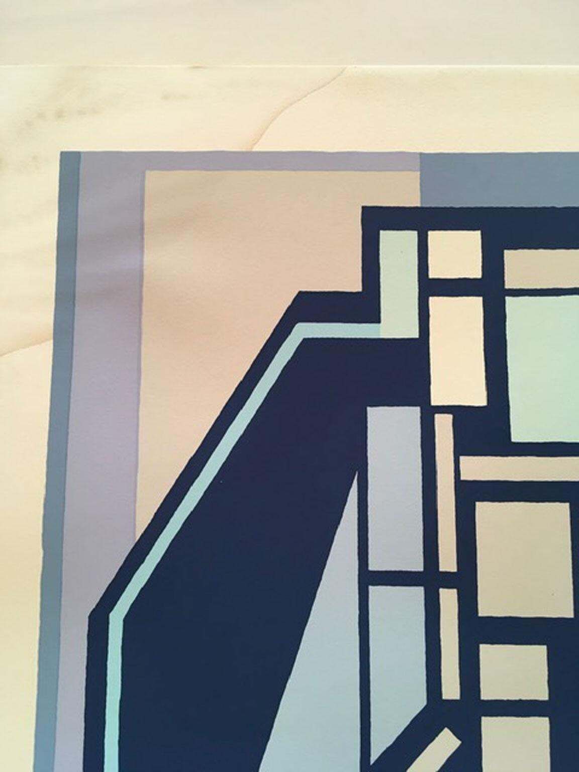 1960 Italy Mid Century Mario Radice Abstract Print On Paper photo buy