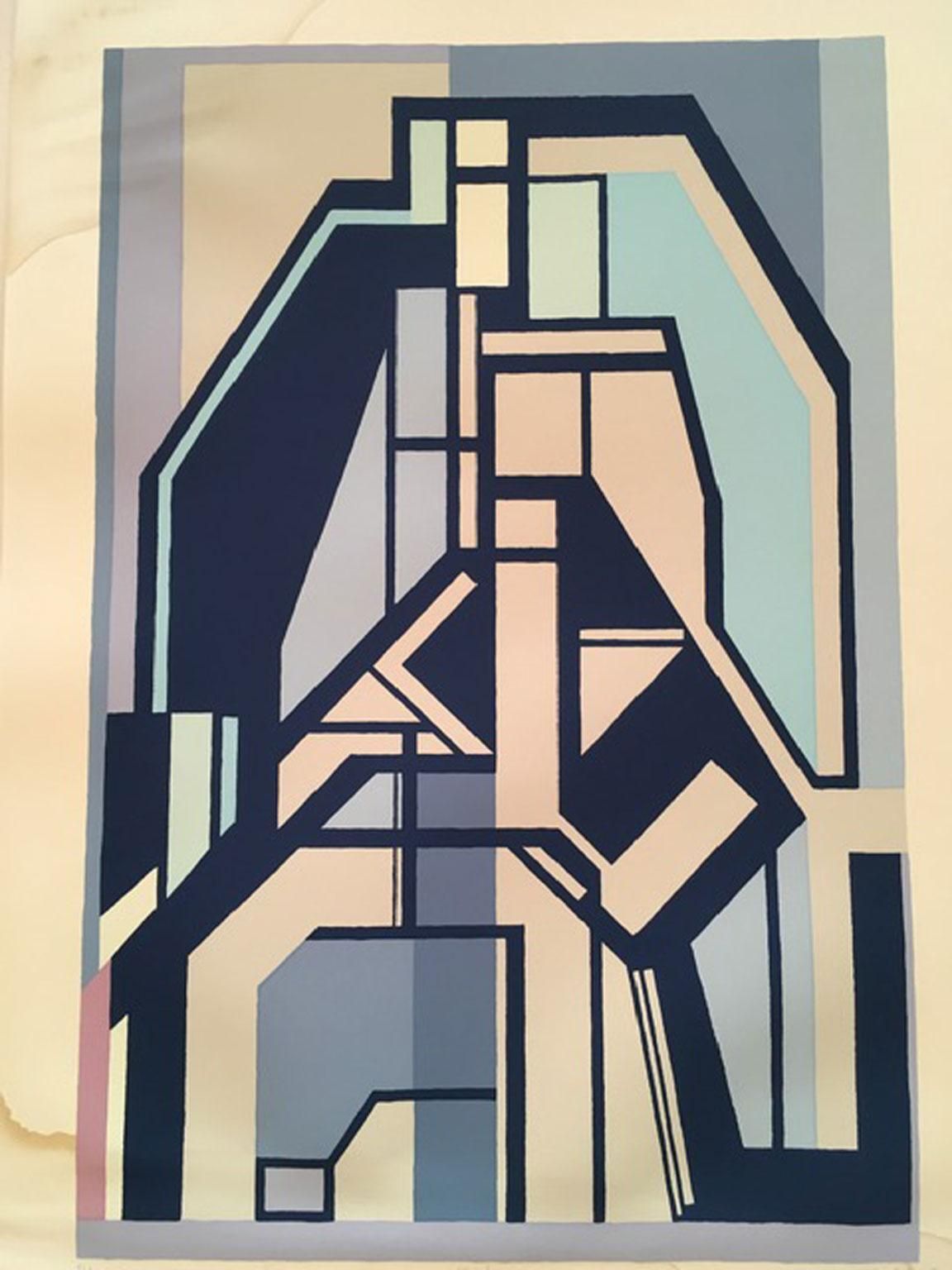 photo for sale 1960 Italy Mid Century Mario Radice Abstract Print On Paper