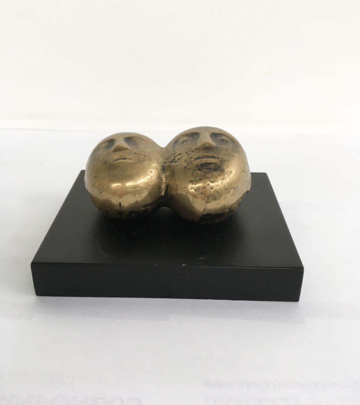photo for sale 1970 Italy Bronze Abstract Sculpture Eli Riva Sun Moon