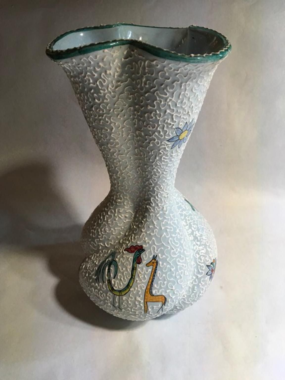 Vase en céramique émaillée blanche, Italie, années 1960 photo for sale