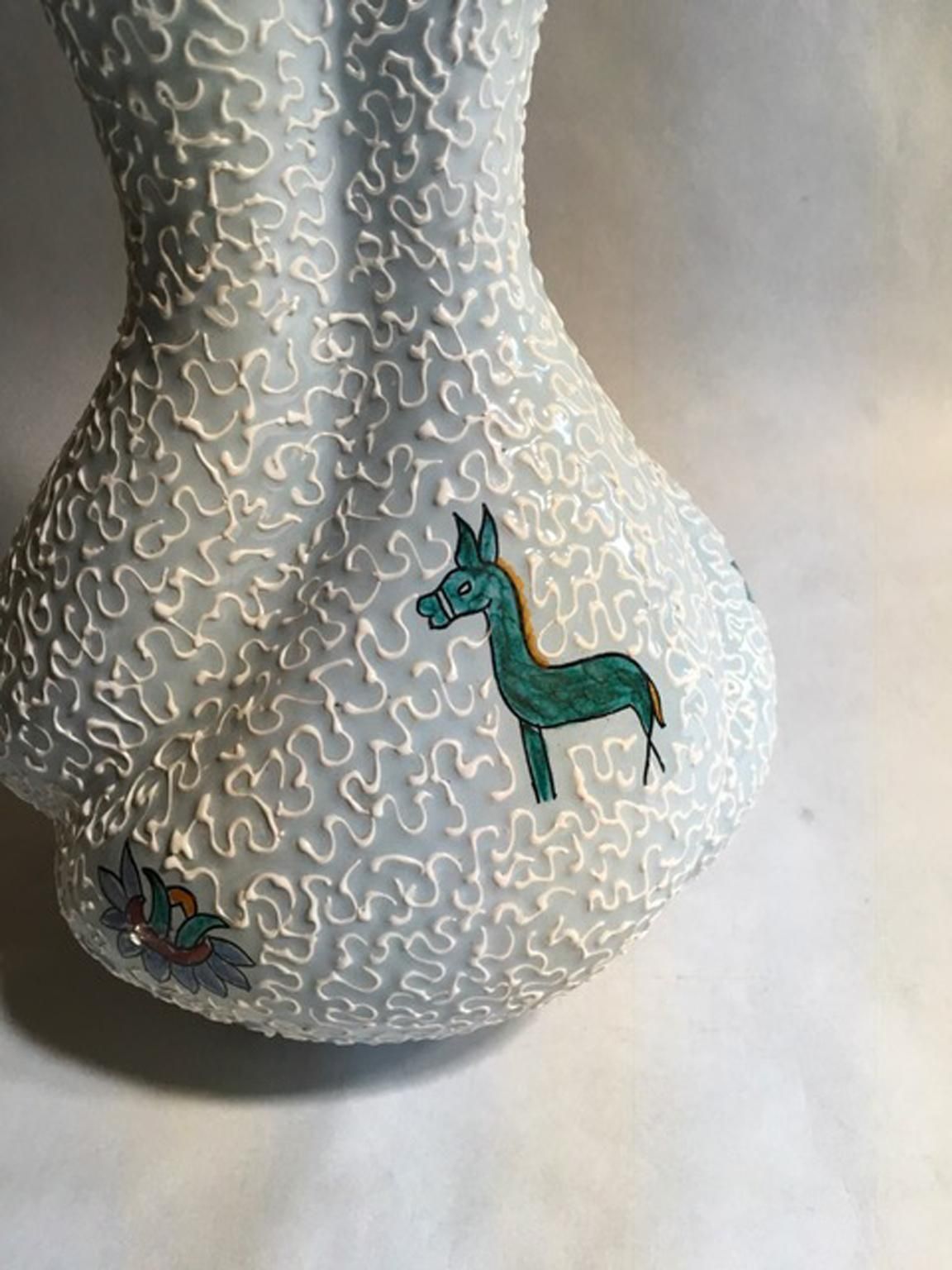 Vase en céramique émaillée blanche, Italie, années 1960 photo 510.0