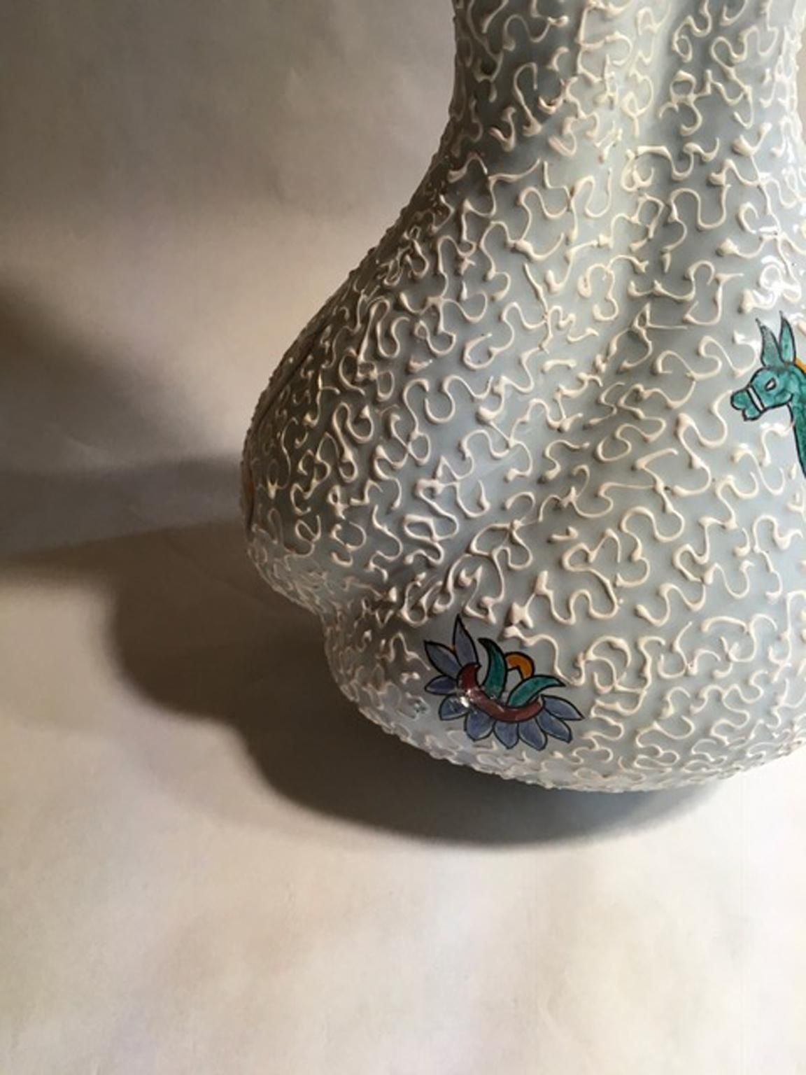 Vase en céramique émaillée blanche, Italie, années 1960 photo vinterior