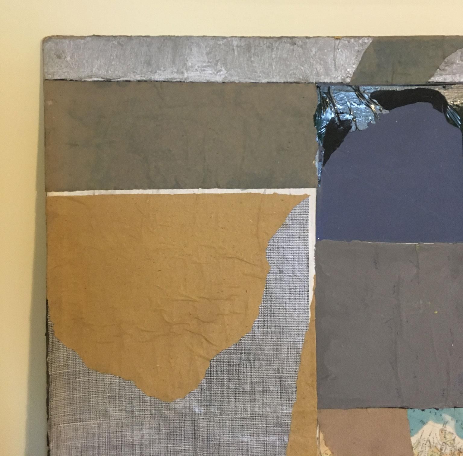 1960 Italy Abstract Painting And Paper Collage By Ermete Lancini photo Art
