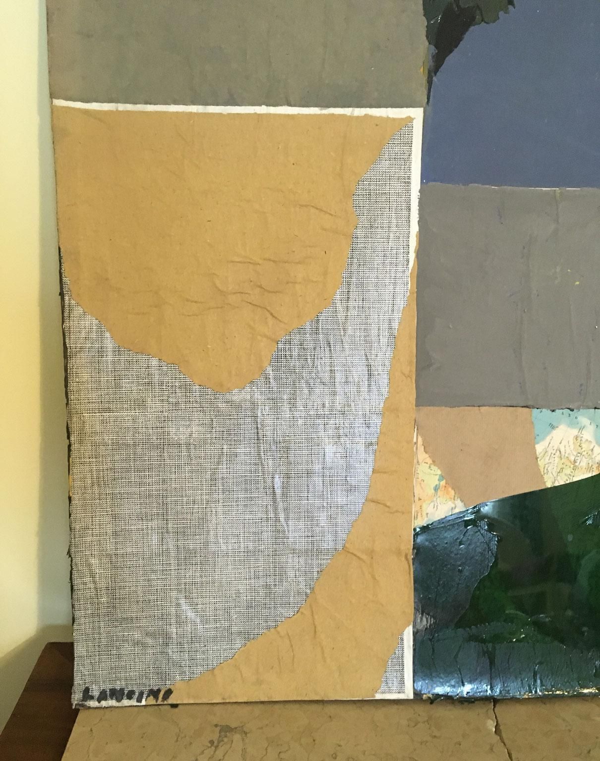 1960 Italy Abstract Painting And Paper Collage By Ermete Lancini photo 2380.0
