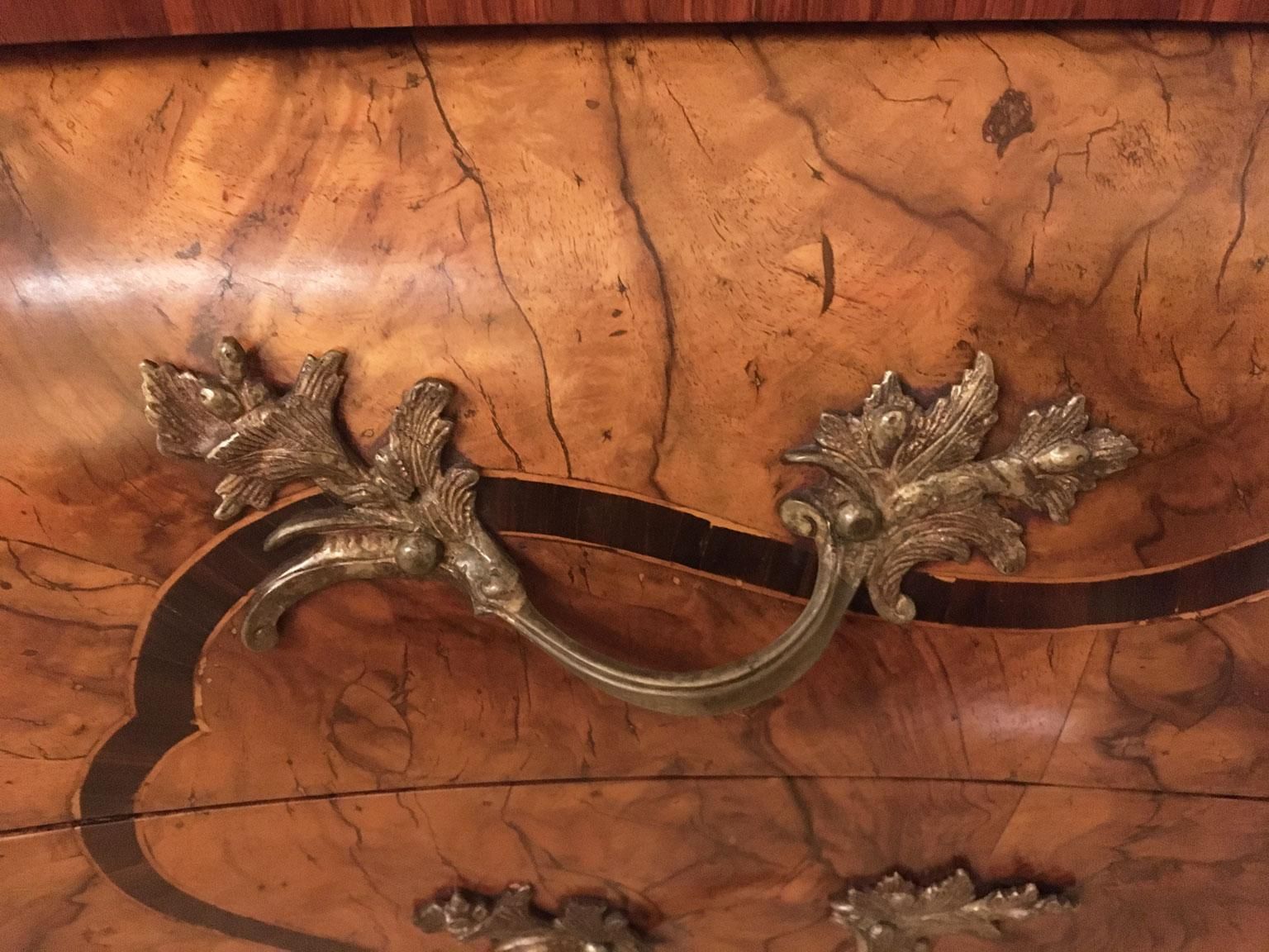photo buy 18th C. Italian Lombard Cabinetmakers Baroque Inlaid Walnut Chest Of Drawers