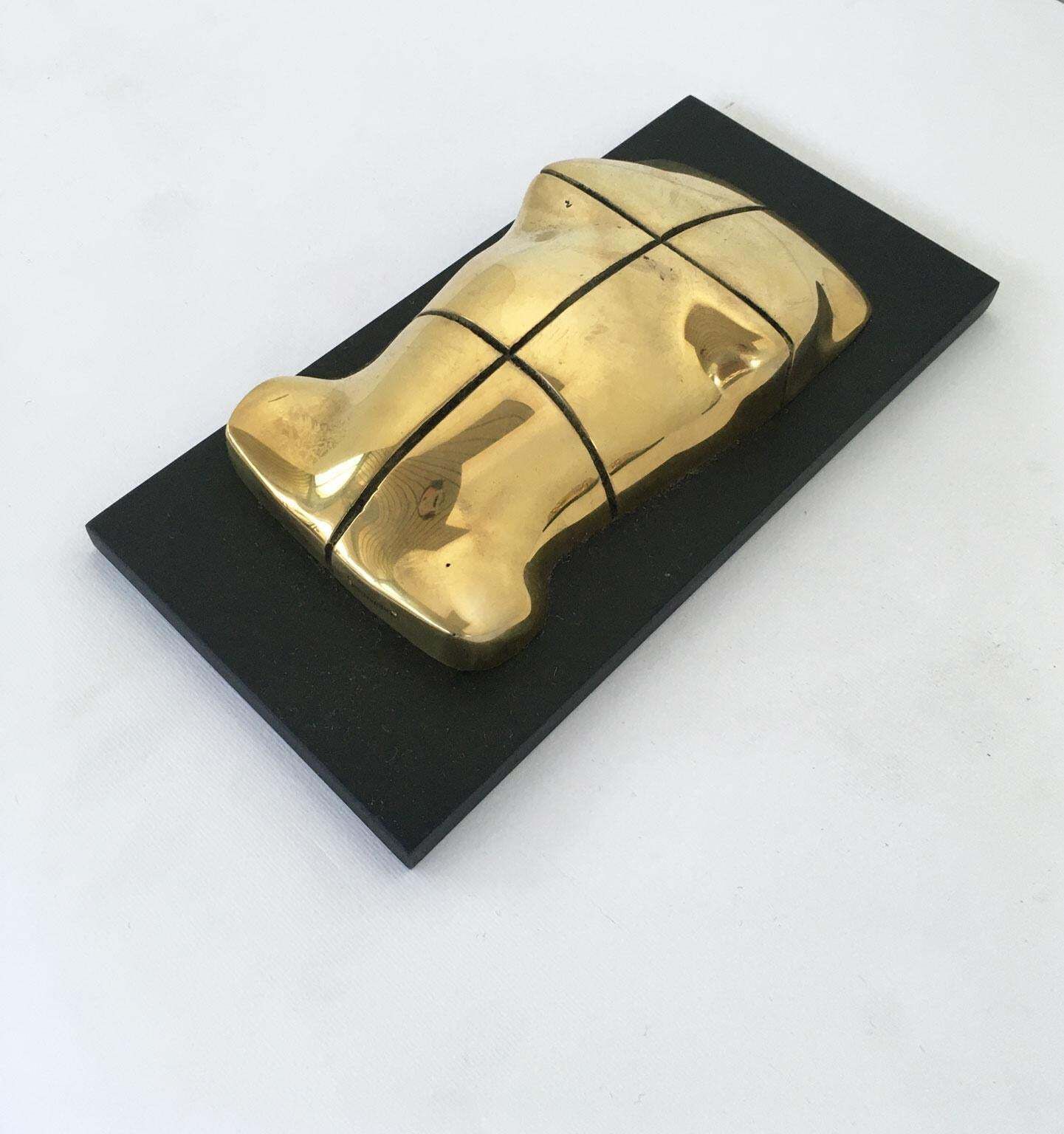 1980 Italy Bronze Abstract Sculpture Jiro Sugawara Orizzonte Maschile photo vinterior