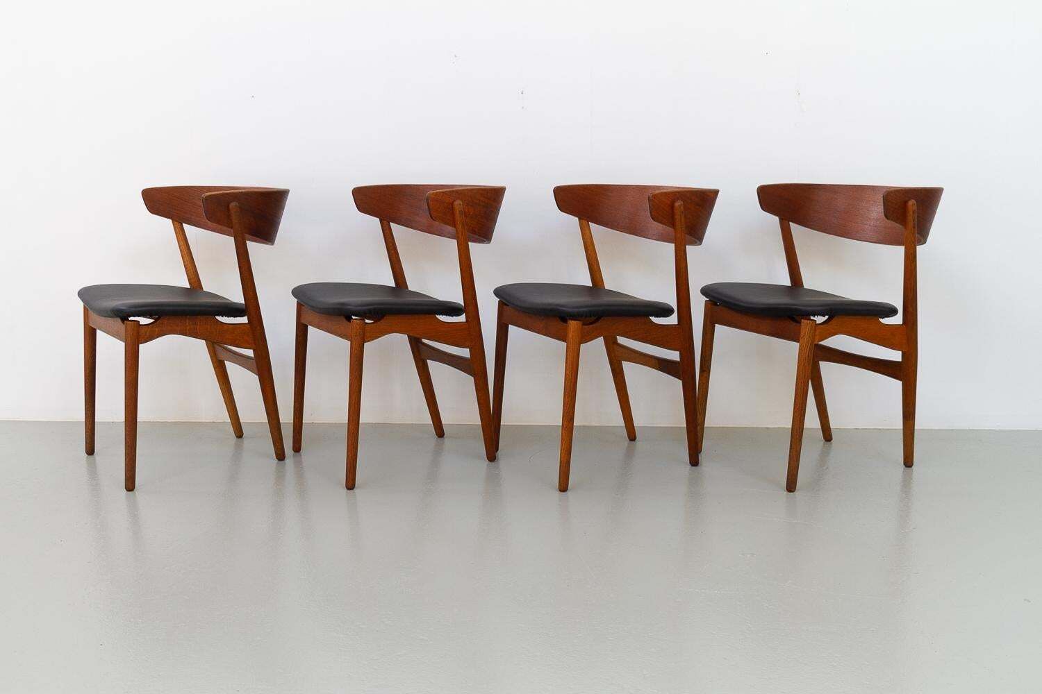 Vintage Danish Teak Dining Chairs No. 7 By Helge Sibast 1960s Set Of 4 photo furniture